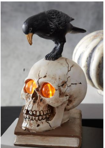 Blackwing LED Crow & Skull Figurine