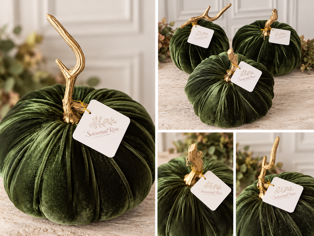 Hartwell Grande Velvet Moss Pumpkin
