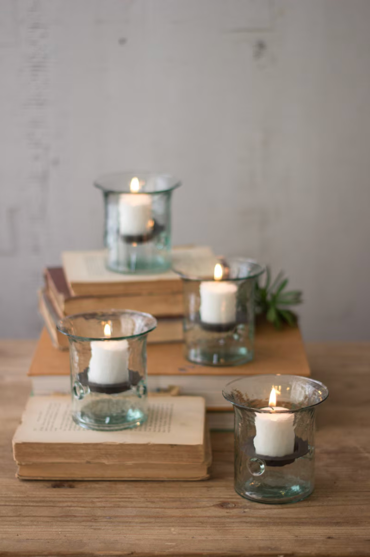 Recycled Glass Cottage Votive