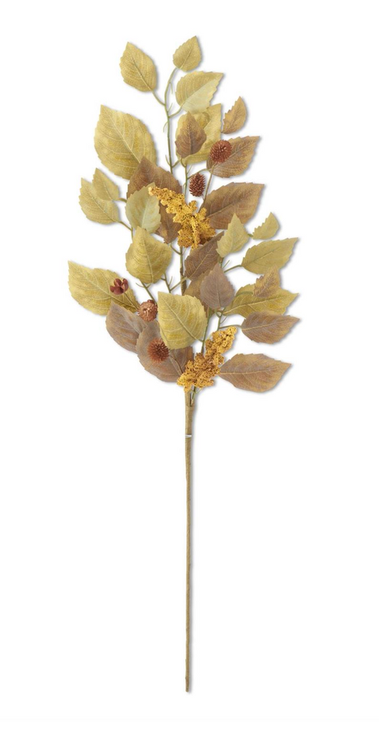 Harvest Linen Birch Leaves Stem