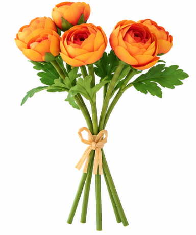 Ember Real Touch Ranunculus Bundle (6 stems)