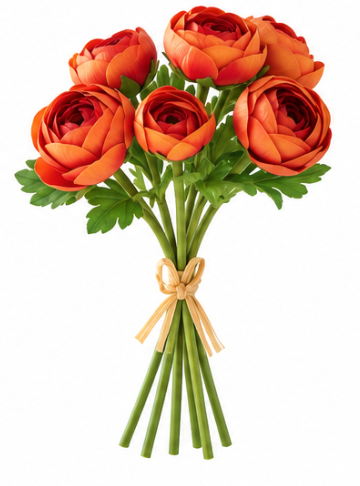 Ember Real Touch Ranunculus Bundle (6 stems)