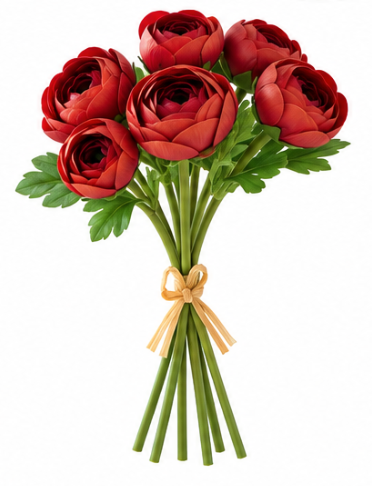 Ember Real Touch Ranunculus Bundle (6 stems)