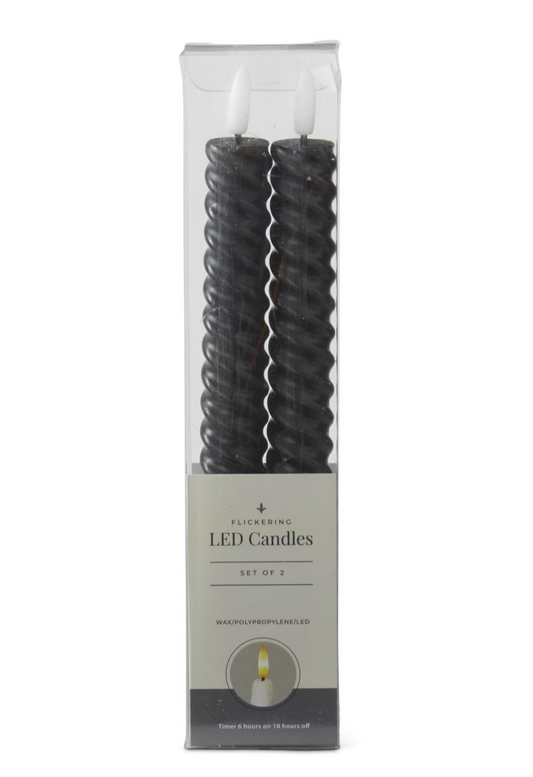 Blackhaven Spiral LED Taper Candle Set