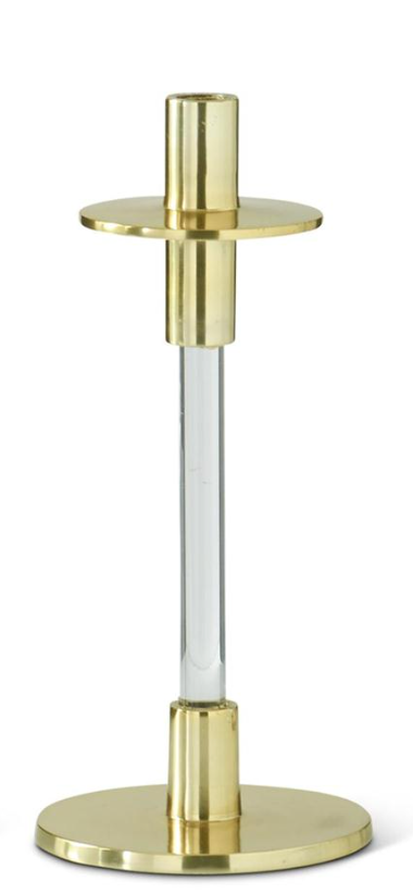 Clairmont Acrylic & Gold Pillar Candleholder