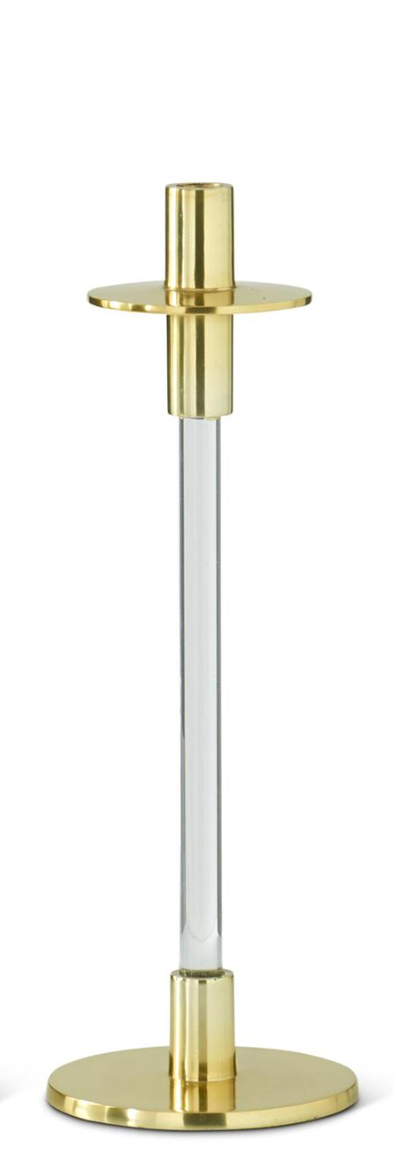 Clairmont Acrylic & Gold Pillar Candleholder