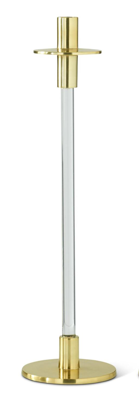 Clairmont Acrylic & Gold Pillar Candleholder