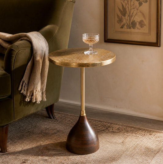 Marais Gilded Alligator-Embossed Drinking Table